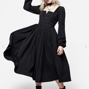 Disturbia corset baroque waist grunge midi dress
